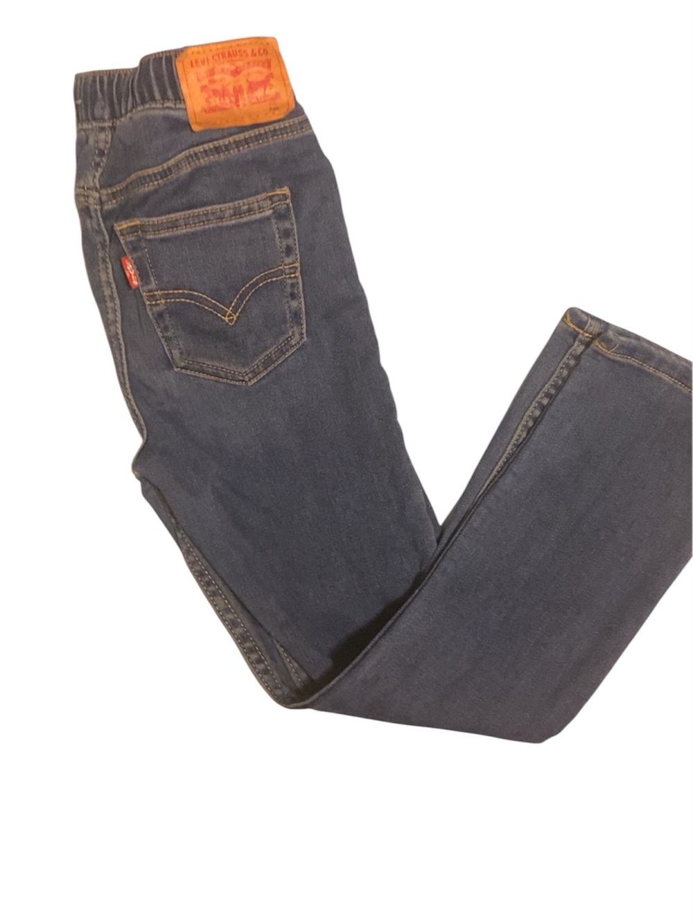 Like New Girls Skinny Knit Pull On Levi Jeans. Size 7 Elastic Waistband